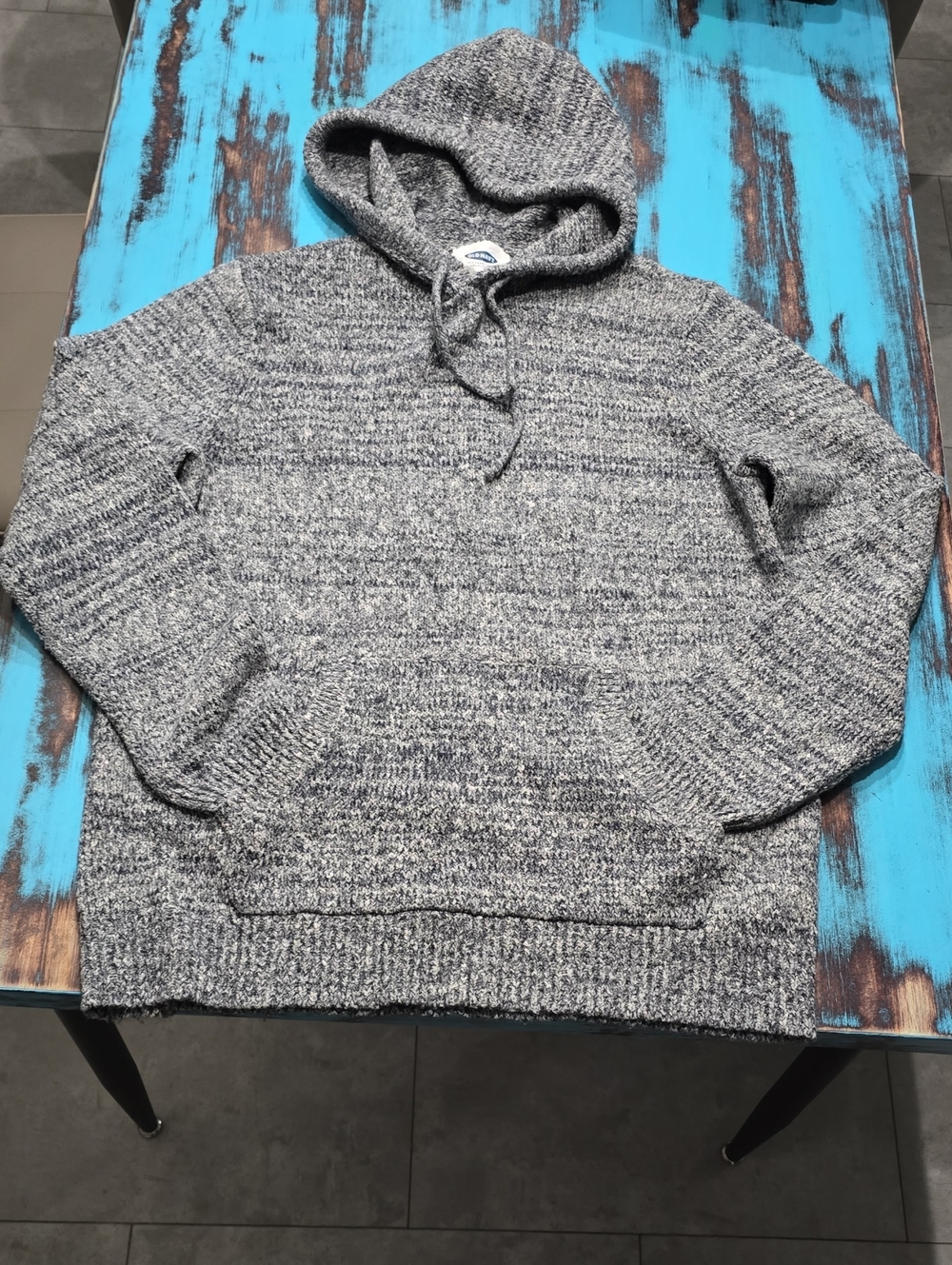 Old Navy Gray Marled Hooded Sweater